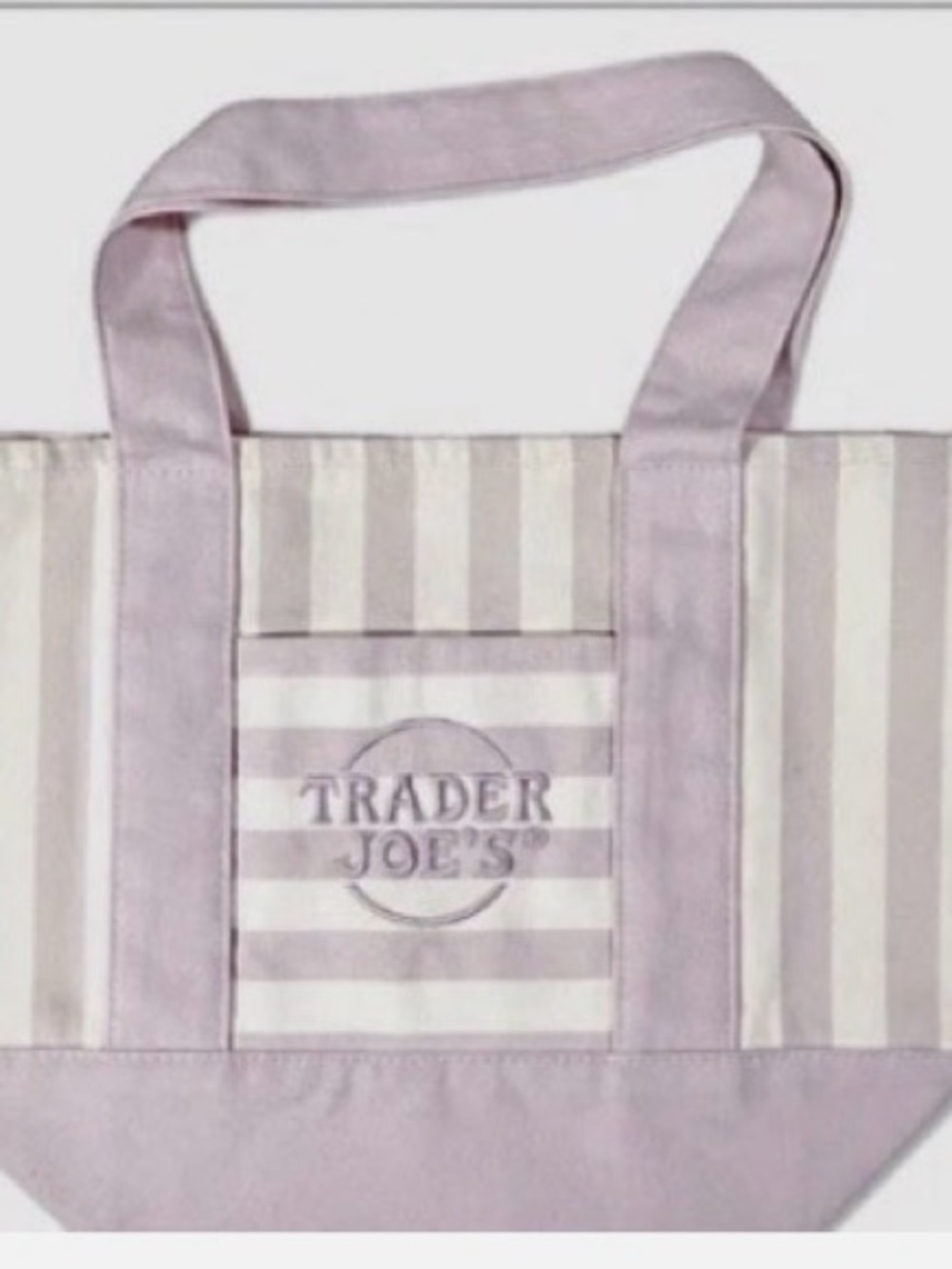Trader Joe's Pink & White Striped Tote
